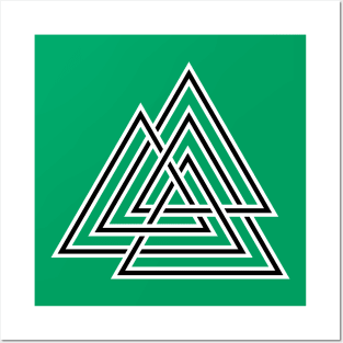 Valknut Knot Old Symbol Of Interlaced Triangles 2 Posters and Art